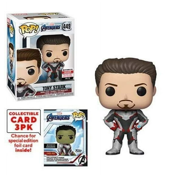 Funko Pop! 449 Marvel Avengers Endgame Tony Stark Pop! Vinyl Figure with Collector Cards - Entertainment Earth Exclusive