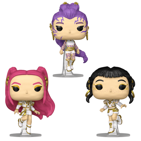 Funko Pop! Animation: K-Pop Demon Hunters (What It Sounds Like) Rumi, Mira & Zoey Vinyl Figures Bundle (Set of 3) with Collector Grade Protectors