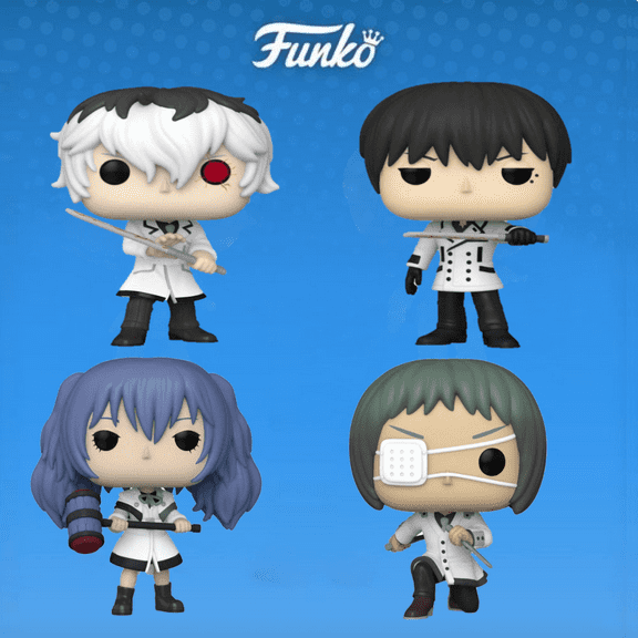 Funko Pop! Animation: Tokyo Ghoul: re Set of 4 Vinyl Figures (Haise Sasaki / Kuki Urie / Saiko Yonebayashi / Toru Mutsuki)