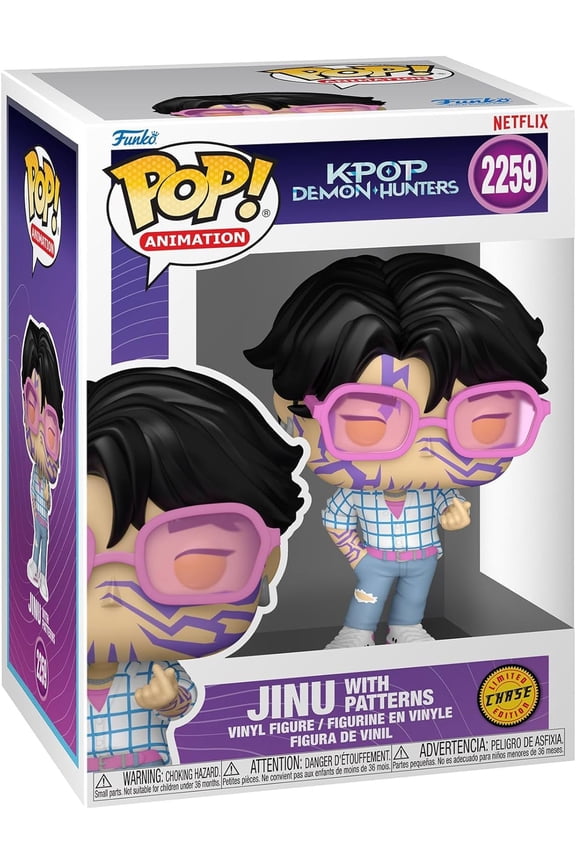 Pop! Anime Kpop Demon Hunters Jinu Saja Boys Limited Edition Chase Vinyl Figure with Demon Pattern, Multicolored, 3.75 Inches, Window Box, Anime