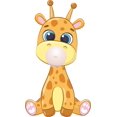 thumbnail image 1 of Funko Pop Art Young Giraffe Decoration Home Living Room Multicolored Cartoon Style Design Vinyl Wall Decal - Removable Kids Bedroom Nursery Art Tall Safari Animal Adhesive Wall Sticker, 1 of 5