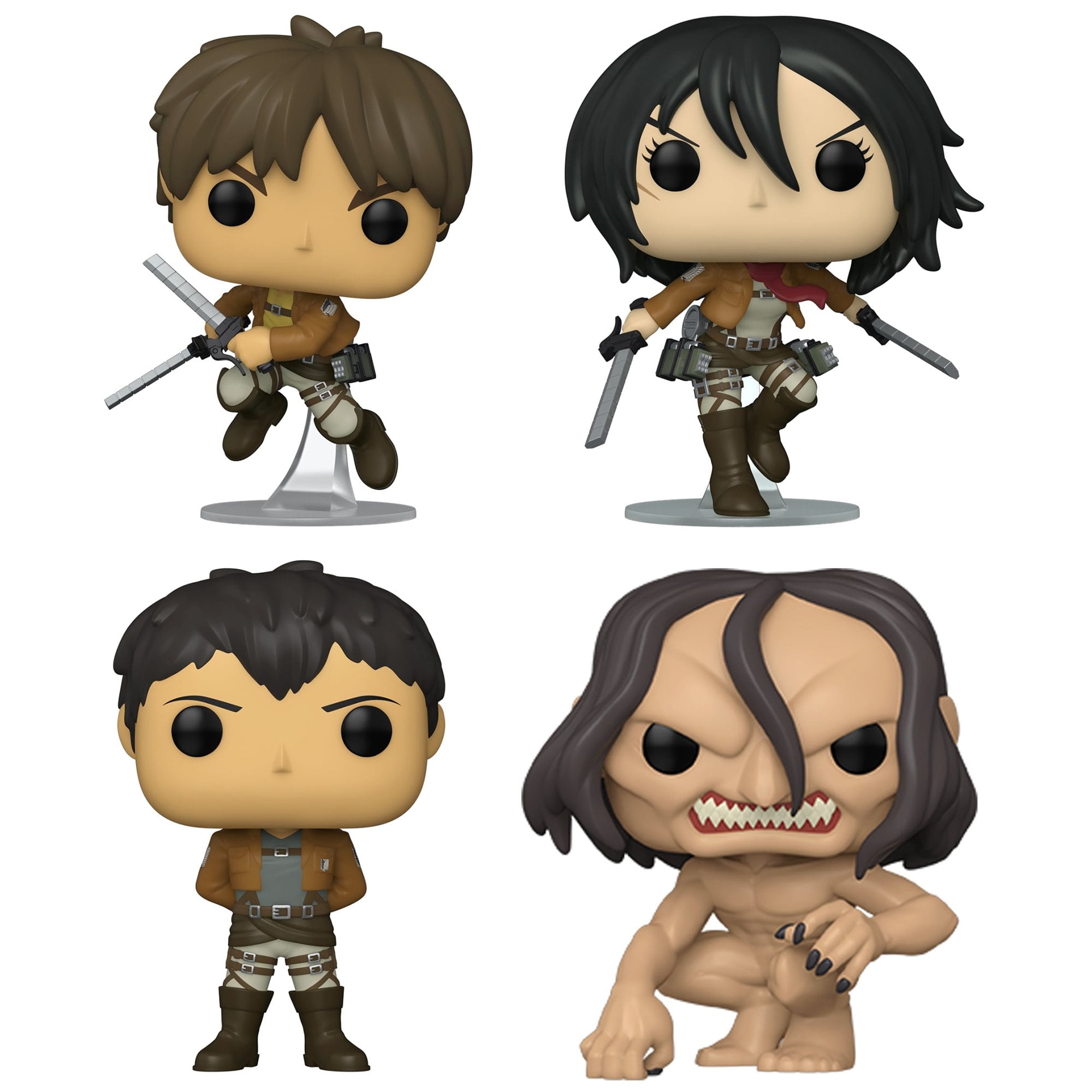 Funko Pop! Attack on Titan Season 3 Collectors Set: Ymir's Titan, Bertholdt  Hoover, Eren Yeager, and Mikasa, 4 Pieces 