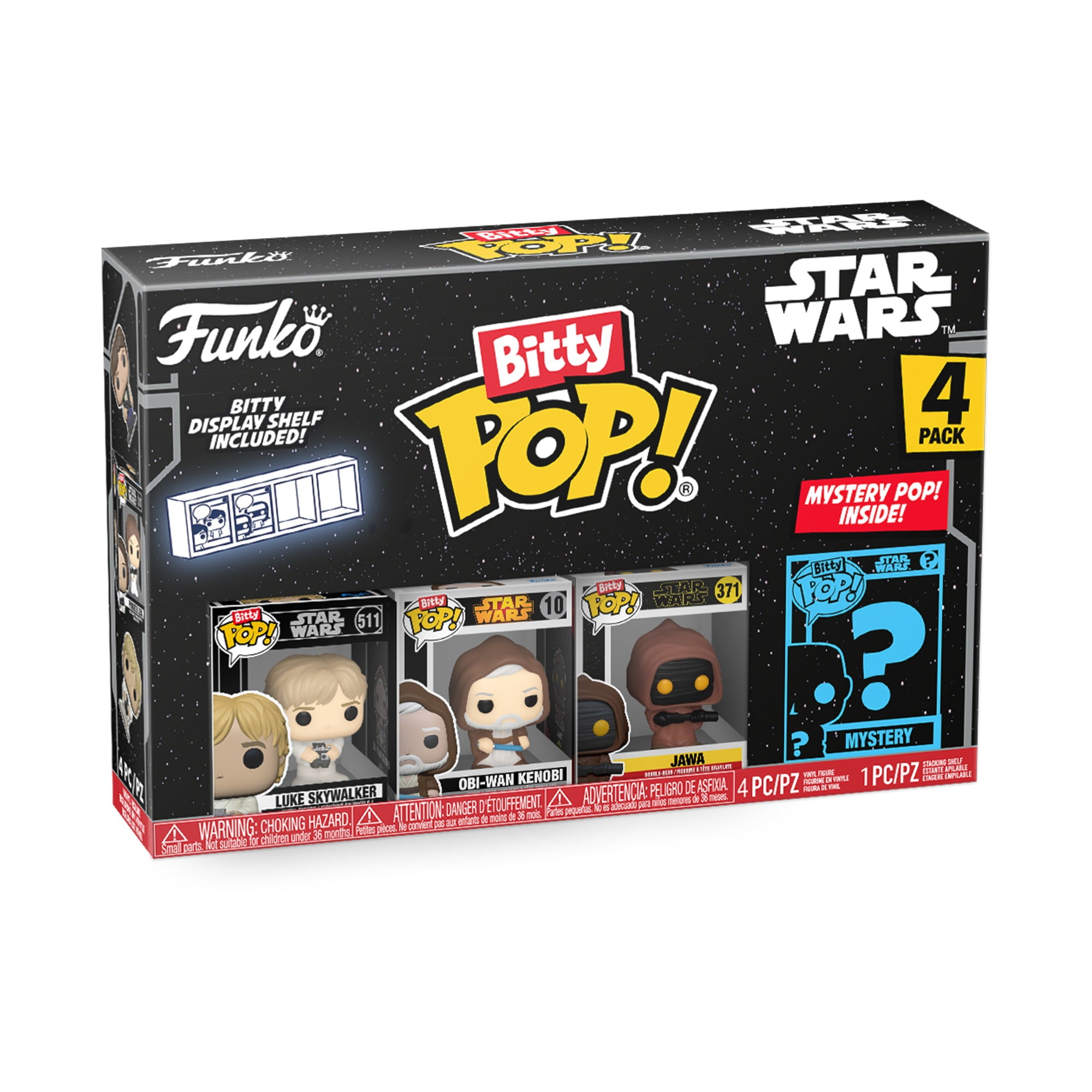 Funko Bitty Pop Star Wars Pack 4 Luke Skywalker/Obi-Wan Kenobi/Jawa/Figura  Misteriosa, PcComponente