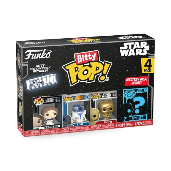 Funko Pop! Bitty POP: Star Wars - Princess Leia, R2-D2, C-3PO and a Mystery Bitty Pop! 4-Pack