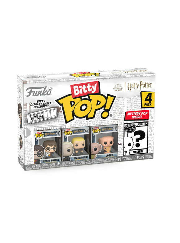 Funko Pop! Bitty Pop: Harry Potter - Harry Potter, Draco Malfoy, Dobby and a Mystery Bitty Pop! 4-Pack