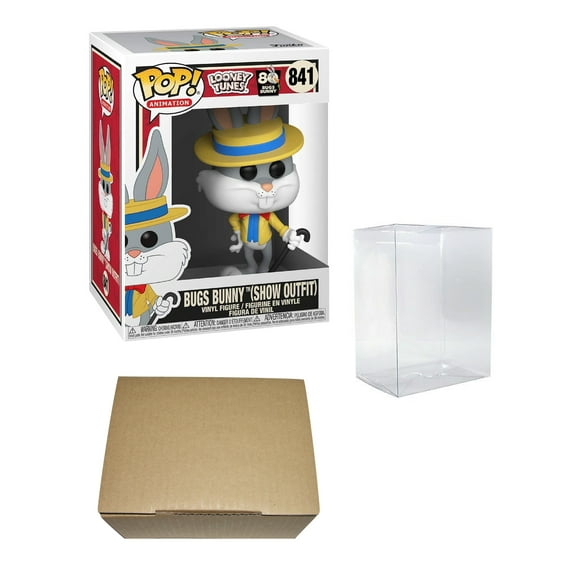 Funko Pop Bugs Bunny Show Outfit Vinyl Figure #841 Bundle with 1 Soft Plastic + 1 Cardboard Protector Box