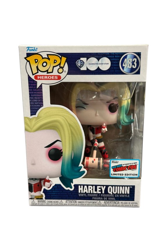 Pop! DC Harley Quinn (WB100) New York Comic Con (Official Sticker) Exclusive #483