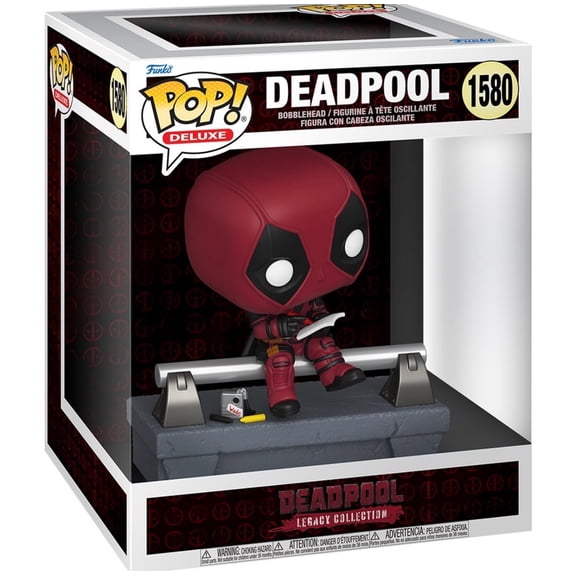 Funko Pop! Deluxe Deadpool Legacy Collection Deadpool Bobblehead Vinyl Figure #1580 Marvel Relaxing on a Bench