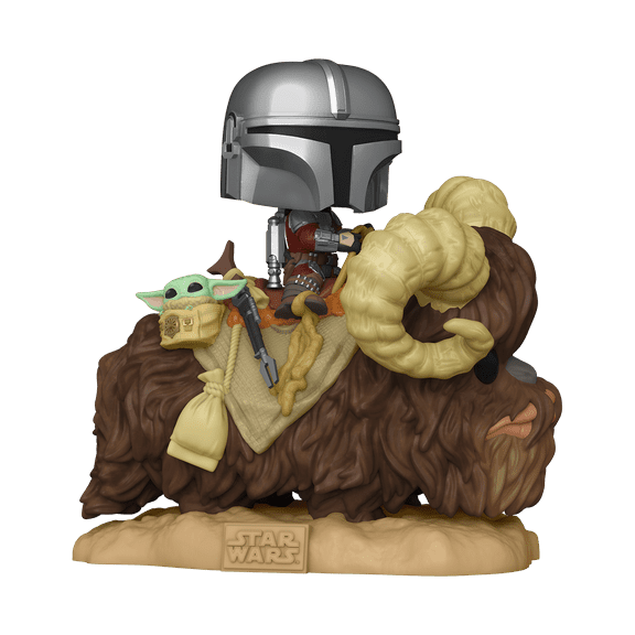 Pop Star Wars The Mandalorian 3.75 Inch Action Figure Deluxe - The Mandalorian & The Child on Bantha #416