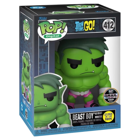 Funko Pop! Digital B- Beast boy as Beast Monster Grail # 412 - Glow in the Dark
