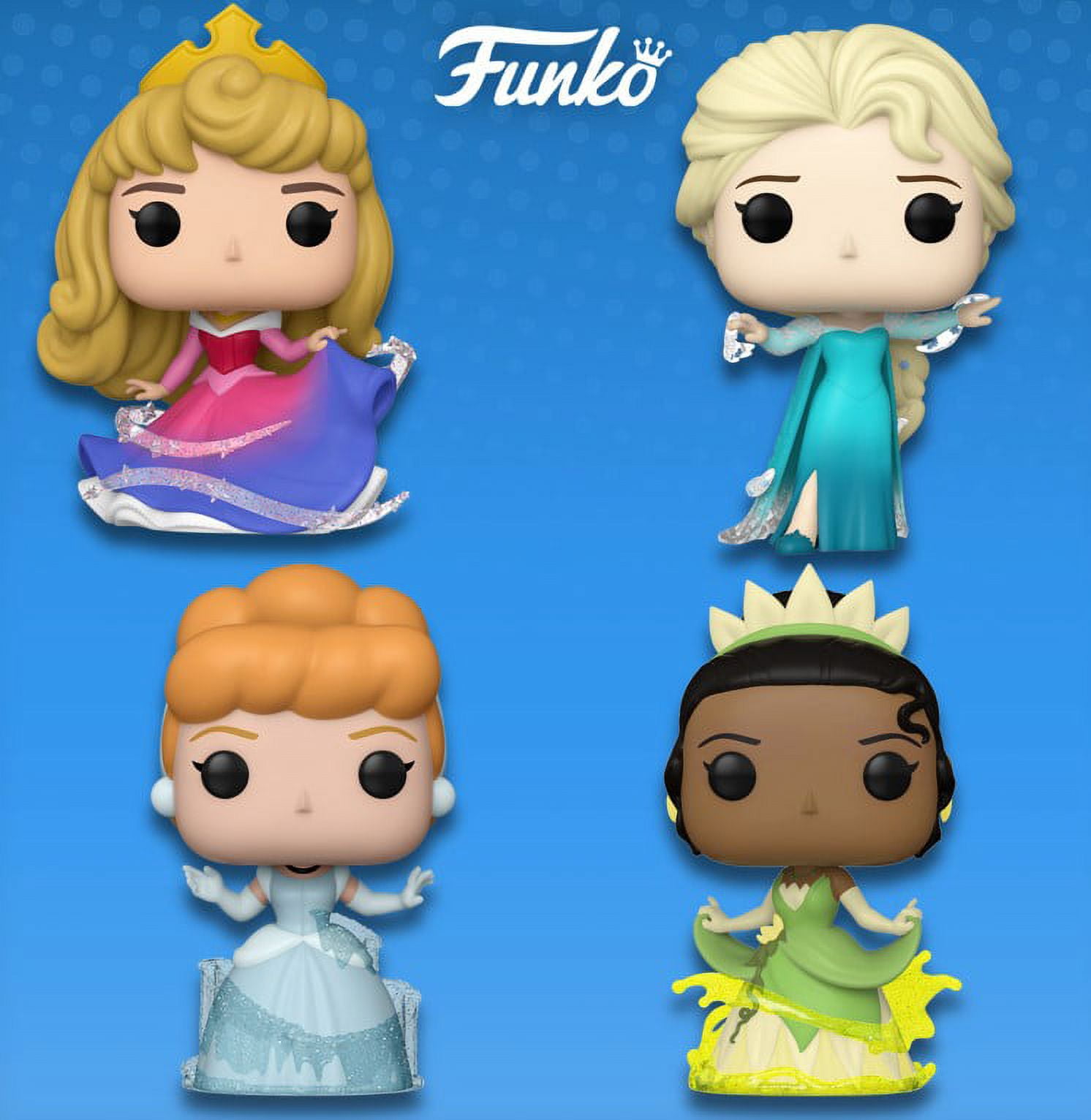 Funko Pop! Disney 100th Anniversary: - Set of 6 - Walt Disney, Elsa,  Cinderella, Aurora, Tiana and Mirabel (Glow)