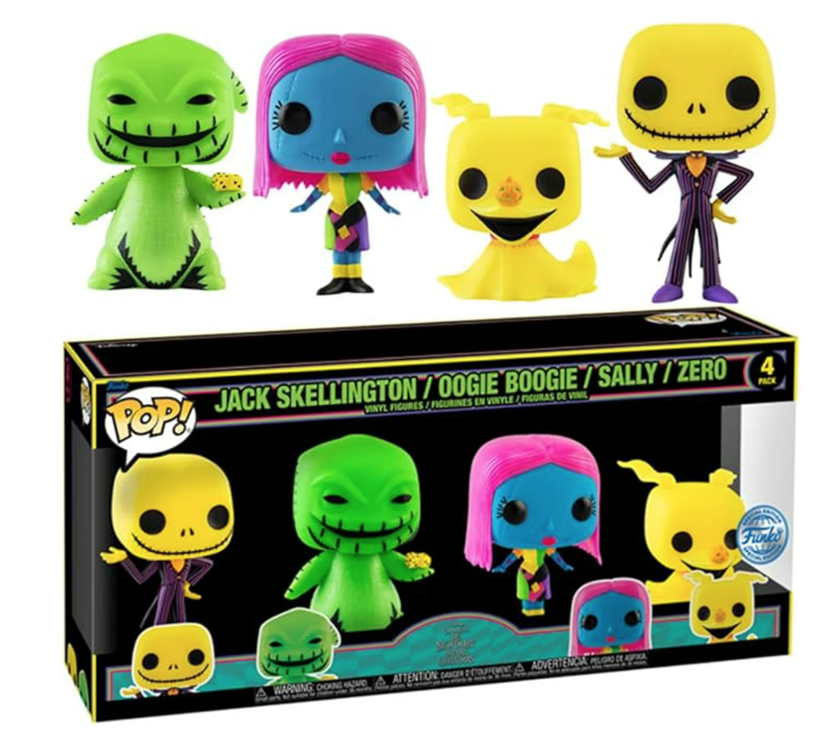 Funko Pop! Disney: The Nightmare Before Christmas Black Light 4-Pack
