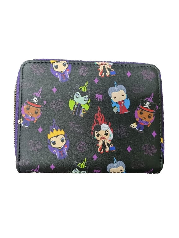 Disney Villains Print Zip-Around Wallet