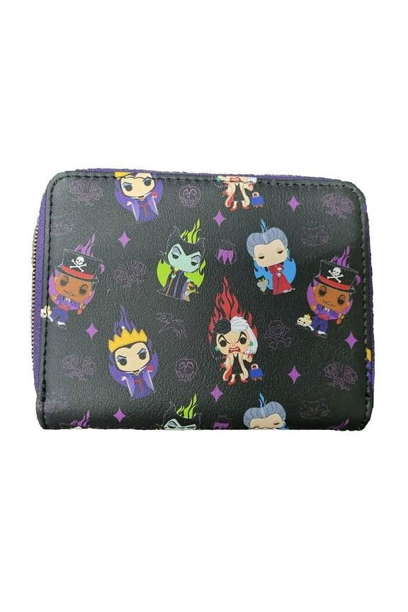 Disney Villains Print Zip-Around Wallet