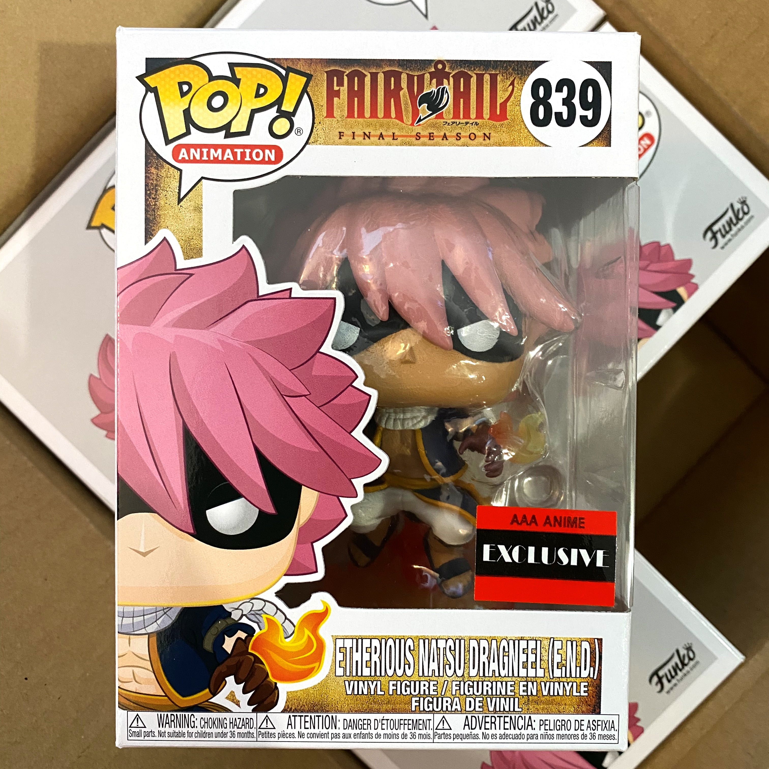 Funko Pop FairyTail AAA Anime Exclusive : Etherious Natsu Dragneel #839  Bundle w/Pop Protector