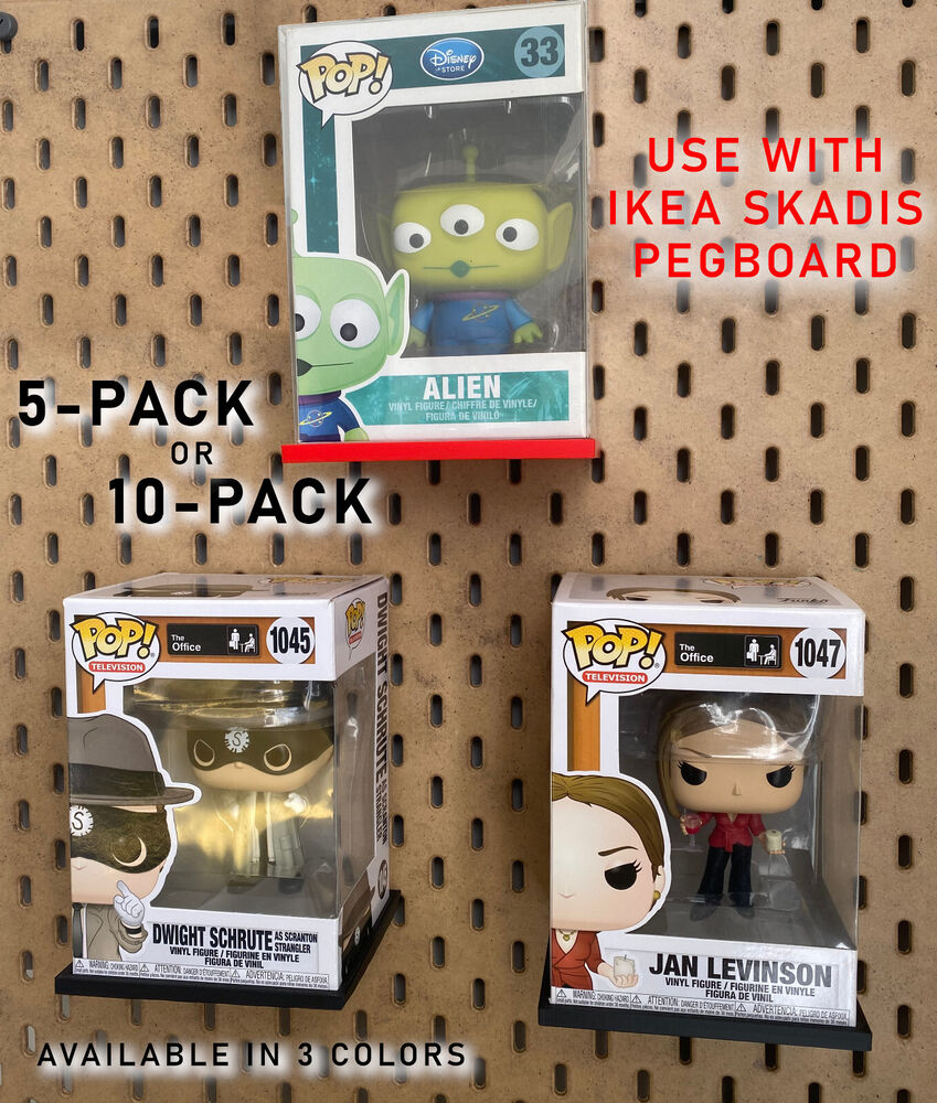 Funko Pop Floating Display Shelf for IKEA Skadis Pegboard (FITS STANDARD POPS)