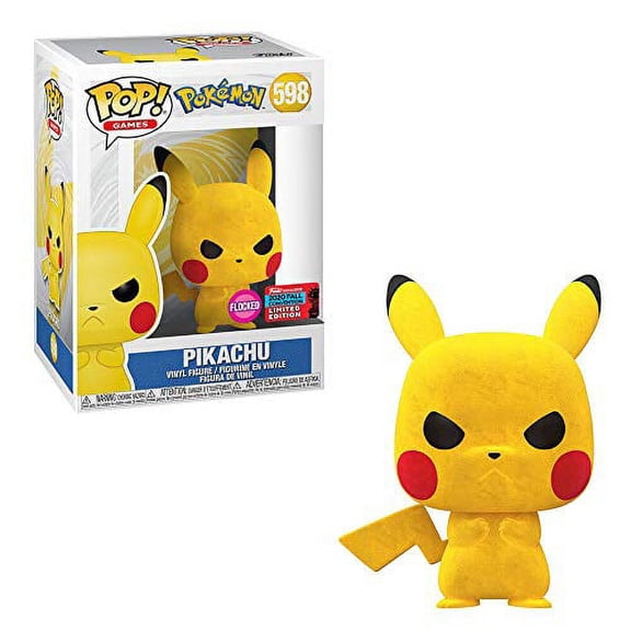 Funko Pop! Games: Flocked Grumpy Pikachu 2020 NYCC Exclusive Vinyl Figure #598