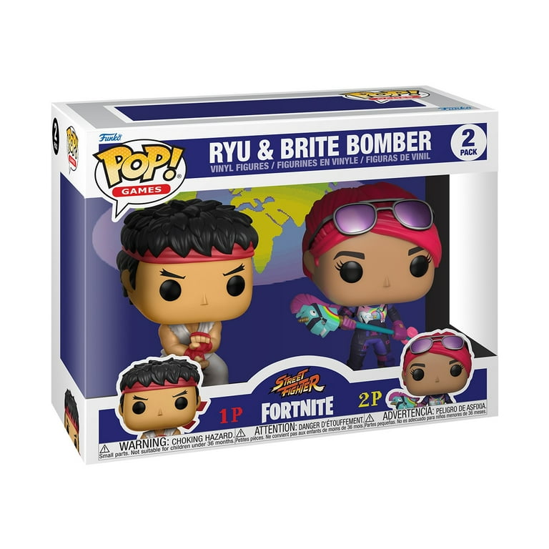 FUNKO: Pop Fortnite ! Jeux Figurines Vinyle Pack de 2 Ryu & Brite Bomber 5  Cm Funko - Vendiloshop