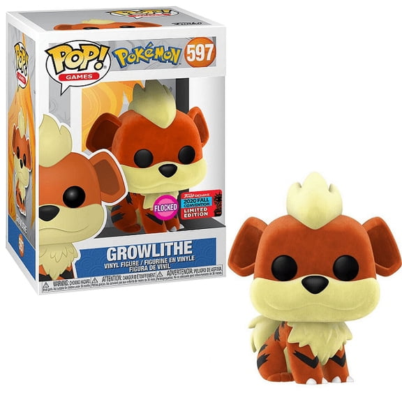 Funko POP! Games Pokemon Growlithe Flocked #597 2020 Fall Convention Exclusive