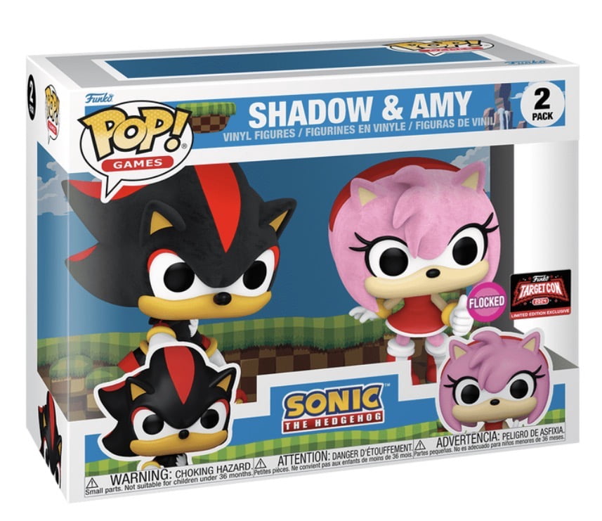 Funko Pop! Games Shadow & Amy Sonic the Hedgehog Flocked Vinyl Figures 2 Pack