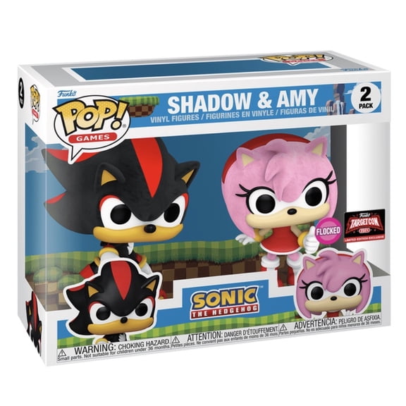 Funko Pop! Games Shadow & Amy Sonic the Hedgehog Flocked Vinyl Figures 2 Pack