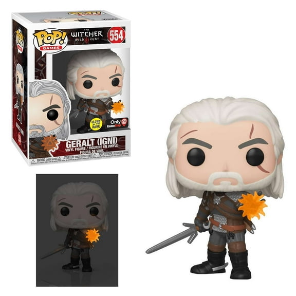 Funko Pop Games The Witcher 3 Wild Hunt Geralt Glow in The Dark GameStop Exclusive Vinyl Figurine