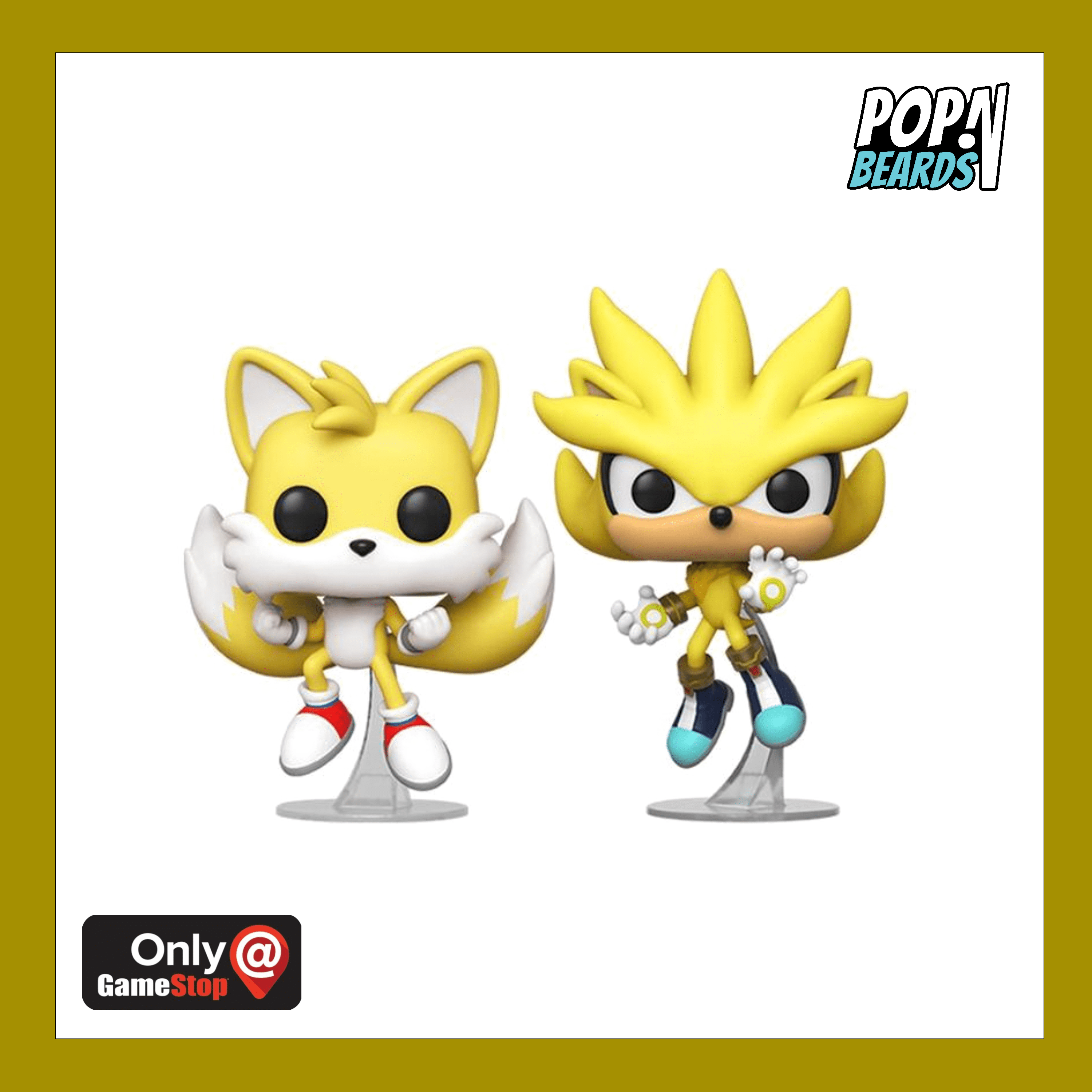  Funko Pop! Sonic The Hedgehog Super Silver and Super Tails 2  Pack 2020 Summer Convention Exclusive : Toys & Games