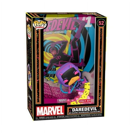 Funko Pop! Marvel Daredevil Comic Cover Exclusive Glow-in-The-Dark Vinyl Bobblehead Figure, 4.45 inches