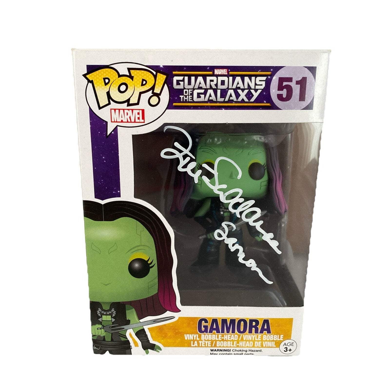 Funko Pop Marvel - Gamora -#51 Guardians of the Galaxy Signed By Zoe Saldana JSA