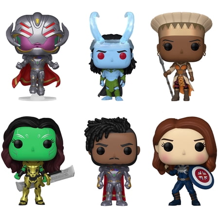 Funko Pop! Marvel What If? 6 pc Collectors Set W/ Infinity Ultron, Frost Giant Loki, Queen General Ramonda, Gamora with Blade of Thanos, Infinity Killmonger Reaching, Captain Carter Stealth Suit