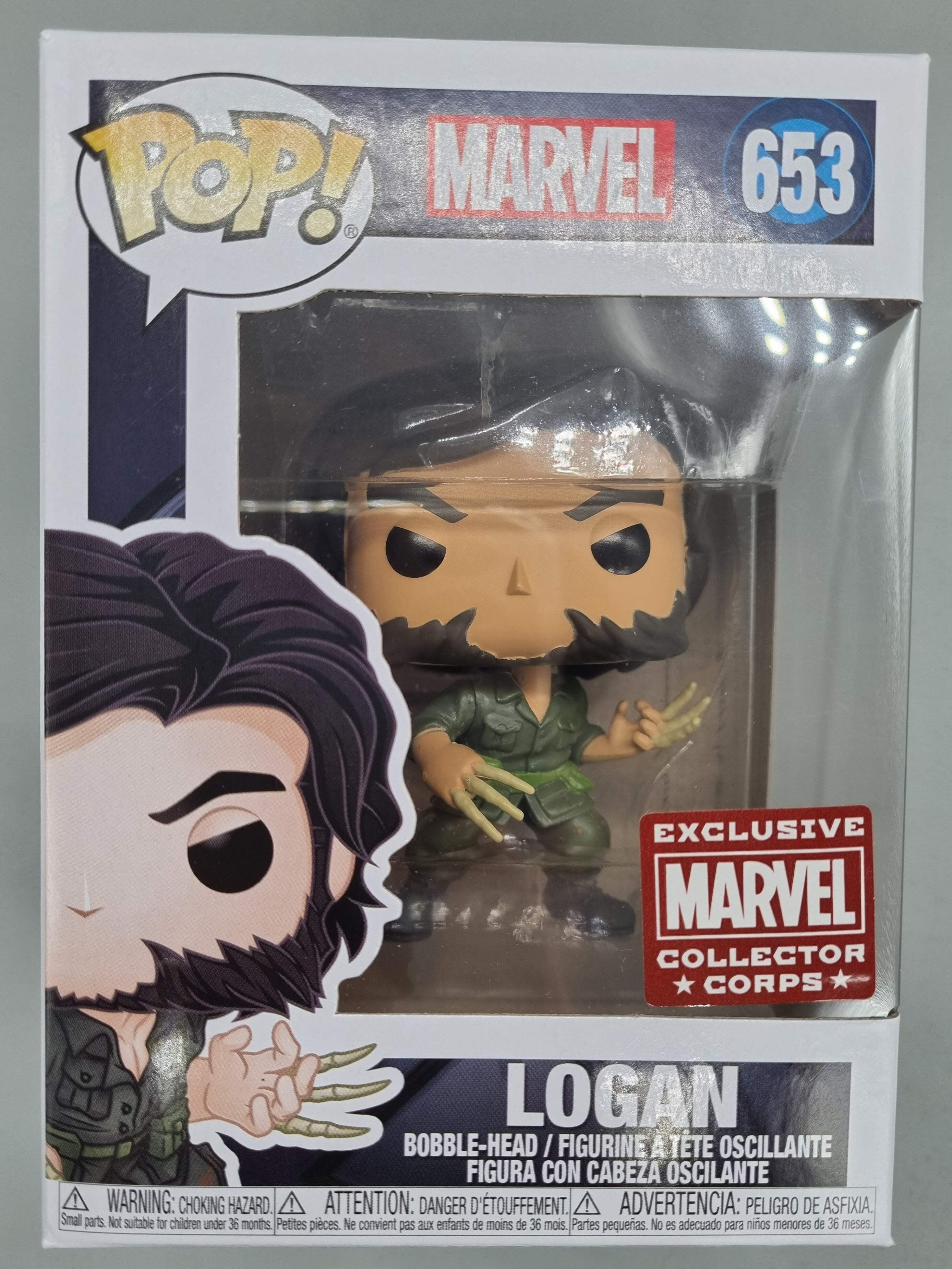 Funko Pop! Marvel: X-Men - Logan Wolverine Collector Corps Exclusive #653 Figure