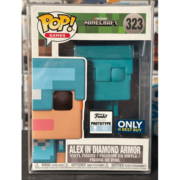 Funko Pop! Minecraft Alex in Diamond Armor Vinyl Figure Pre-Production Sample