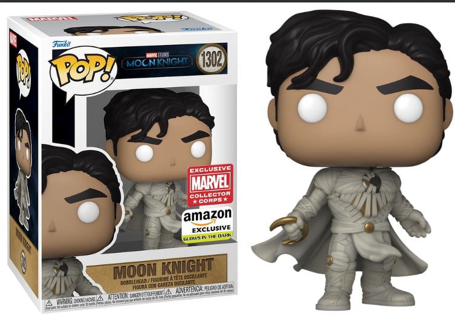 Funko Pop! Moon Knight #1302, Marvel Collector Corps, Glow In the