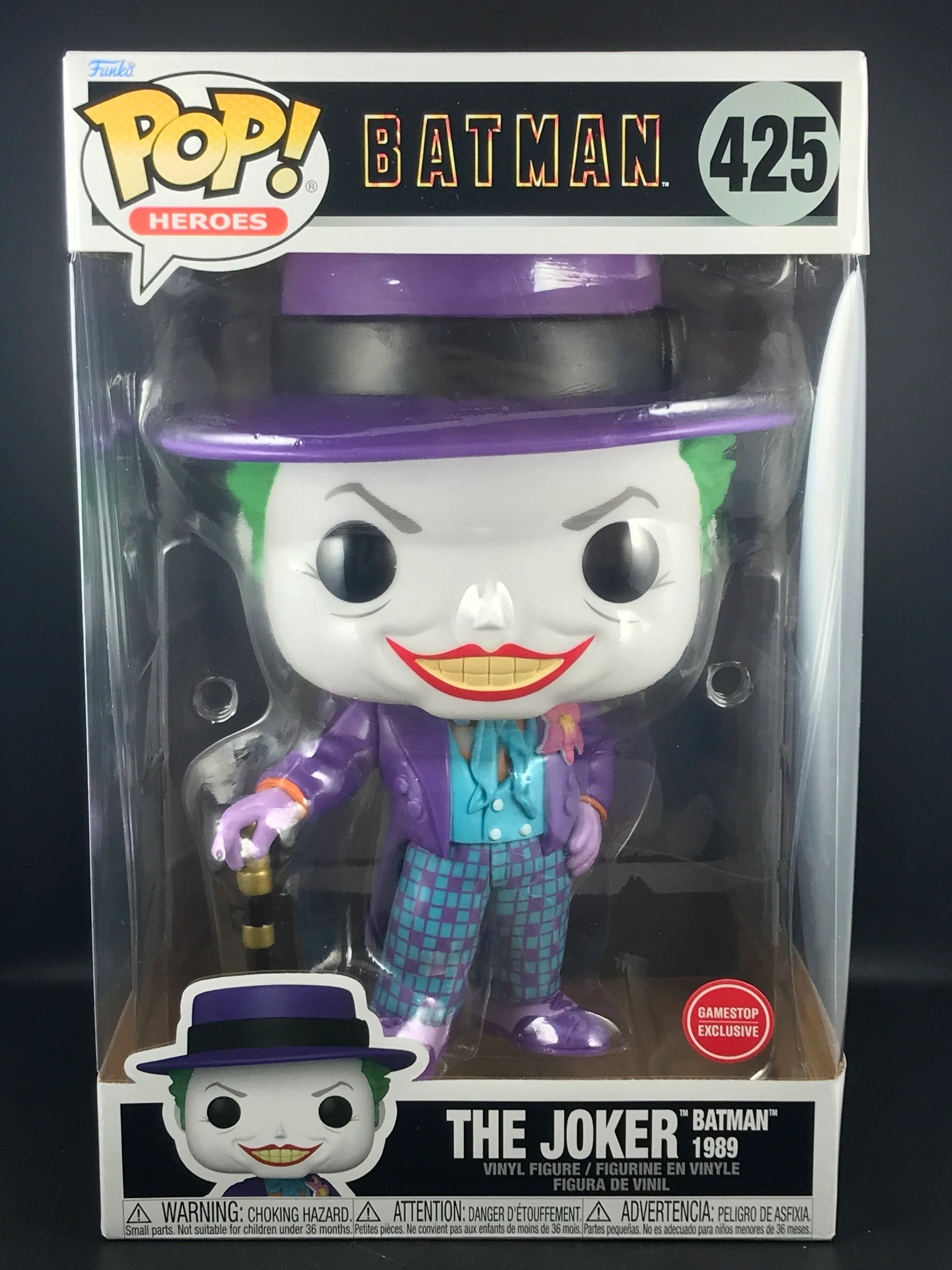Funko Pop Movies 425 Batman 1989 10 Inch The Joker Jack Nicholson Gamestop Exclusive Walmart