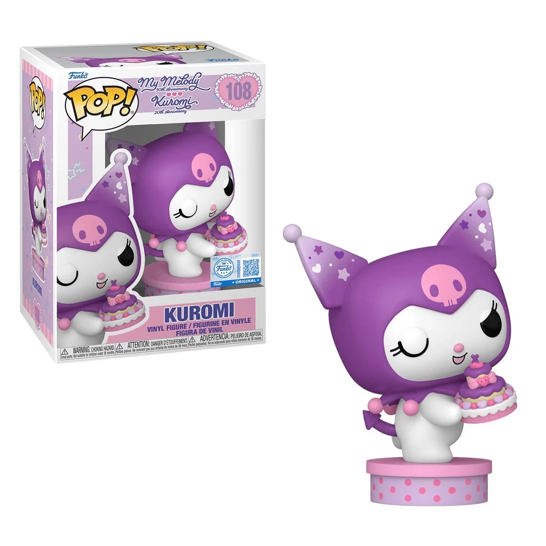 Funko Pop Sanrio Kuromi With Cake Figure 108 20th Anniversary Special Edition With Protector