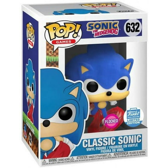 Funko Pop! Sonic The Hedgehog - Classic Running Hedgehog Flocked (Exclusive) #632