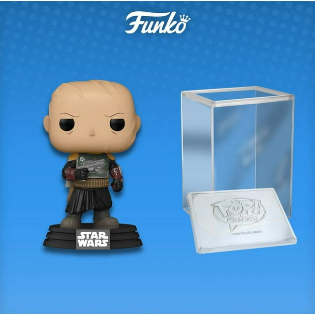 Funko Pop! Star Wars: Mandalorian - Boba Fett without Helmet Vinyl Bobblehead (+ Pop! Stacks Plastic Protector) (Walmart Exclusive)