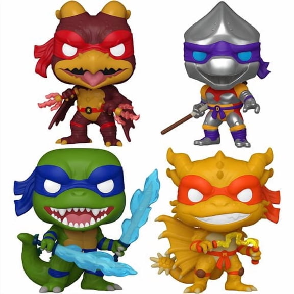 Funko Pop! Teenage Mutant Ninja Turtles x Godzilla Set of 4 (in hand)