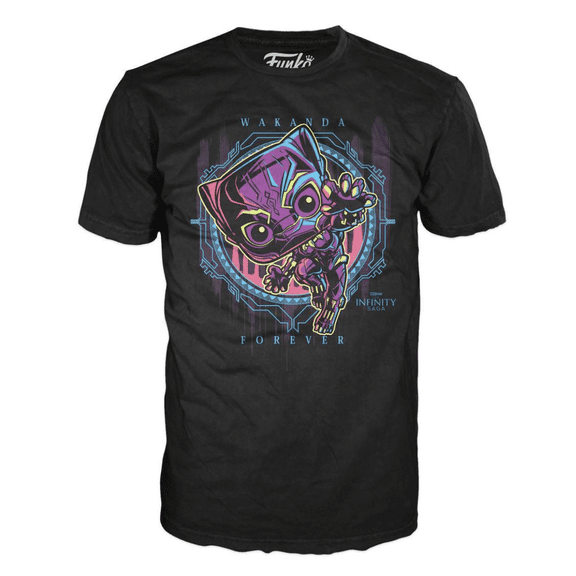 Funko Pop Tees ! Black Light Black Panther T-Shirt Only Size Small (S)