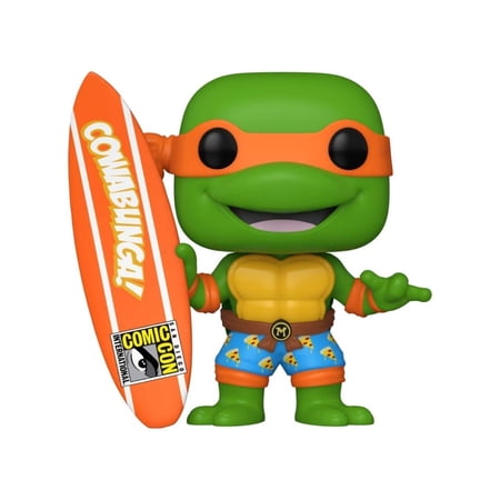 Funko Pop! Teenage Mutant Ninja Turtles Michelangelo with Surfboard #1019 Summer Convention Exclusive Vinyl Figure