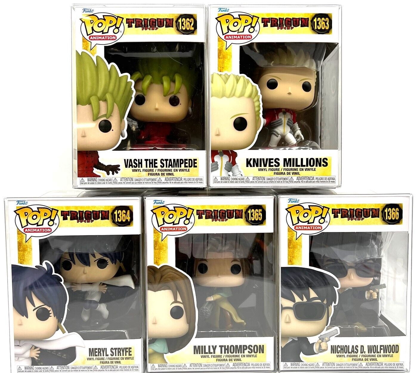 Funko Pop! Trigun Vash Knives Meryl Milly Nicholas Set of 5 w 