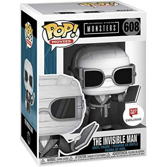 Funko Pop! Universal Monsters The Invisible Man with Book Black and White Exclusive Figure 608