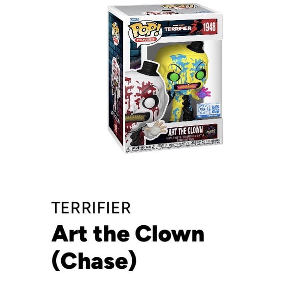 Funko Pop Vinyl Figure 1948 Chase BL Variant Art the Clown