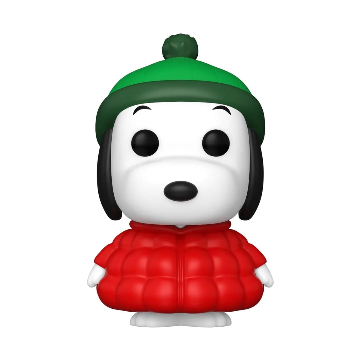 Snoopy Vinyl Figure in Red Puffer Jacket with Green Hat