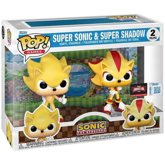 Funko Sonic The Hedgehog POP! Games Super Sonic & Super Shadow Vinyl Figure 2-Pack [Flocked]