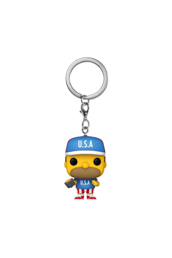 The Simpsons Pocket POP USA Homer Figure Keychain