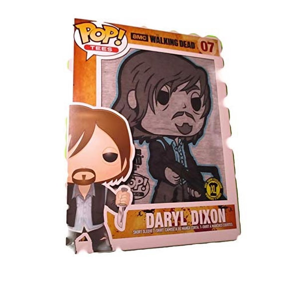 Funko Unisex-Adult's POP Tees: The Walking Dead-Daryl with Crossbow, Gray Large