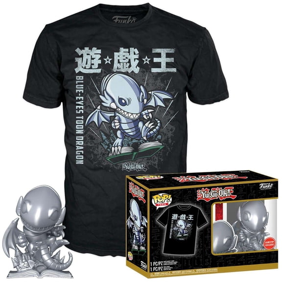 Funko YuGiOh POP! Animation Blue Eyes Toon Dragon Vinyl Figure & T-Shirt (X-Large)