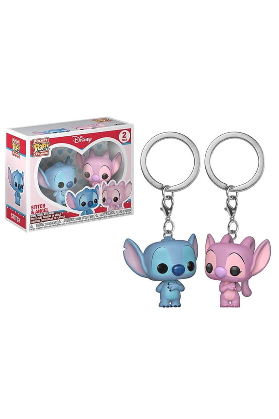 FunkoQ KeychainLilo & Stitch & Angel 2 Pack Vinyl Figure PopKeychain pocket birthday gift Collectible Toy
