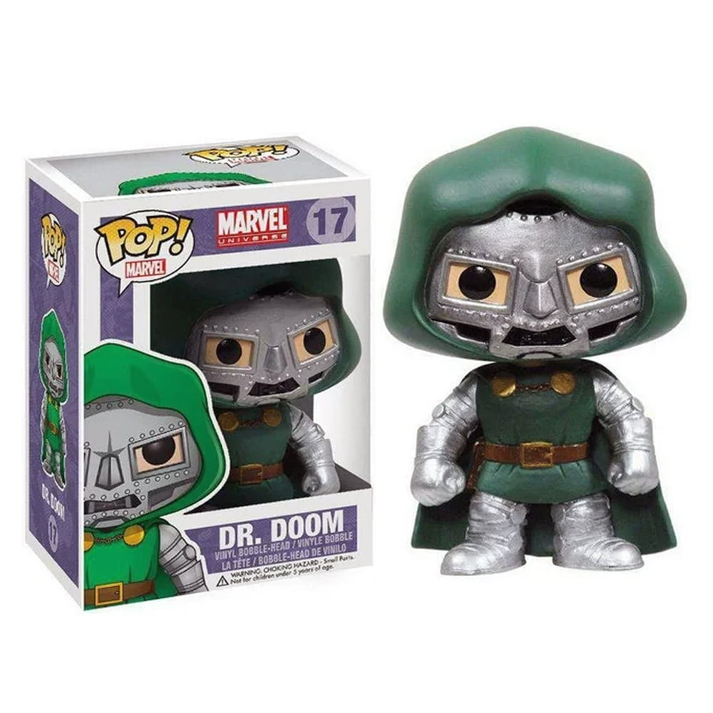 Funkoa Vinyl 17 Dr. Doom Metallic Action Figures Pop Toys w Blood Splatter Bloody Protector